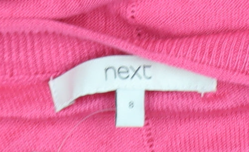 Next Women's Pink V-Neck Long Sleeve Pullover Jumper Size 8
