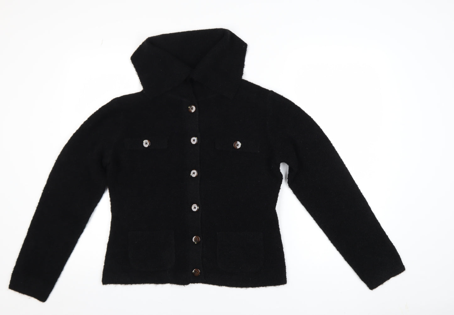 Marks and Spencer Women’s Black Collared Button Cardigan Size S