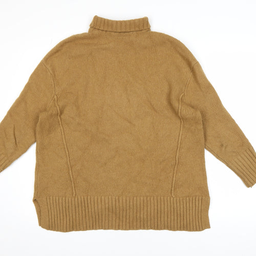 French Connection Women Camel Wool Blend Roll Neck Jumper Size S