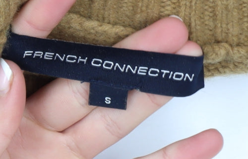 French Connection Women Camel Wool Blend Roll Neck Jumper Size S