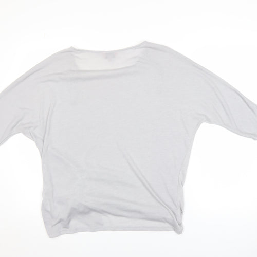 Phase Eight Women Grey 3/4 Sleeve Ruched Tunic Top Size 16