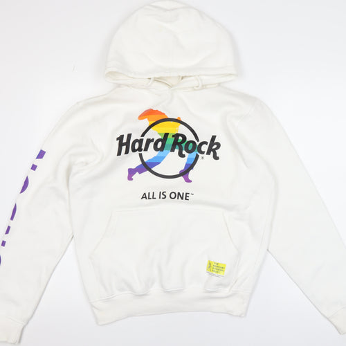 Hard Rock Men’s White Pullover Hoodie Medium London Pride Logo