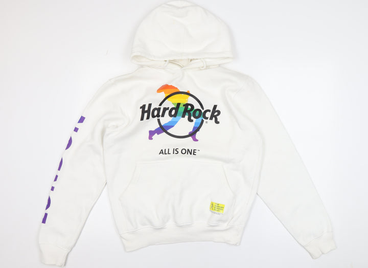 Hard Rock Men’s White Pullover Hoodie Medium London Pride Logo