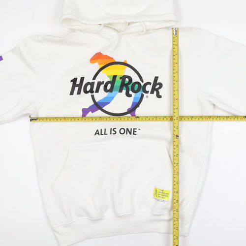 Hard Rock Men’s White Pullover Hoodie Medium London Pride Logo