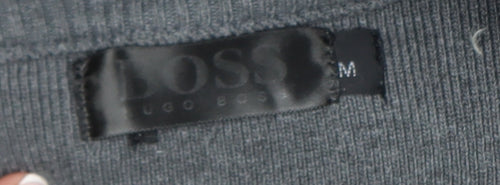 Hugo Boss Men's Grey 1/2 Zip High Neck Knit Sweatshirt Size M