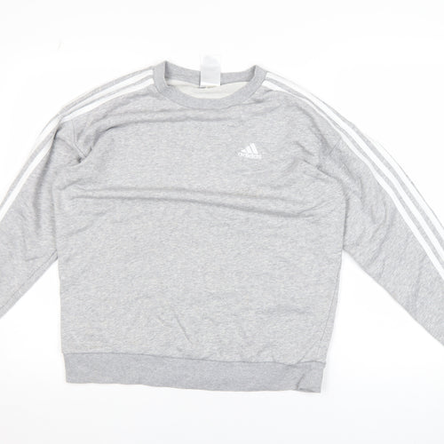 Adidas Womens Grey XS Pullover Sweatshirt Crew Neck Long Sleeve