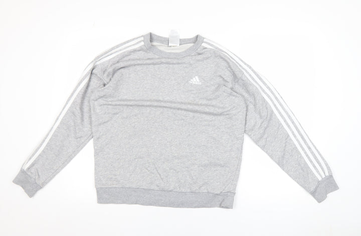 Adidas Womens Grey XS Pullover Sweatshirt Crew Neck Long Sleeve