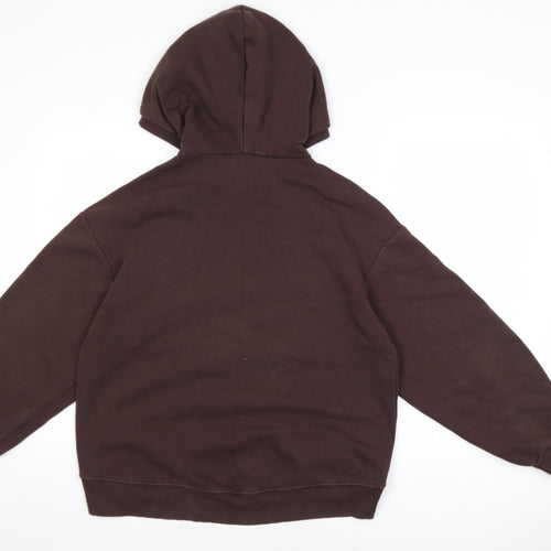 Zara Womens Brown Pickstown Graphic Pullover Hoodie Size S