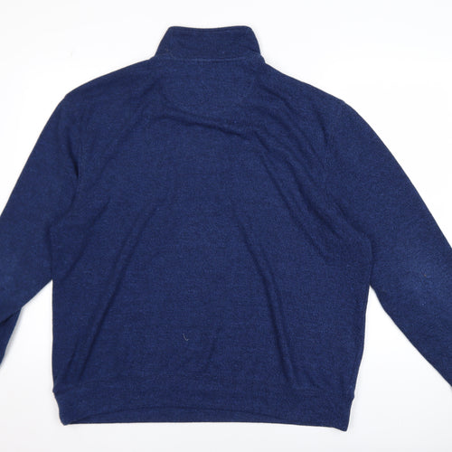 Hudson River Men’s Blue Cotton Blend 1/4 Zip Jumper XL