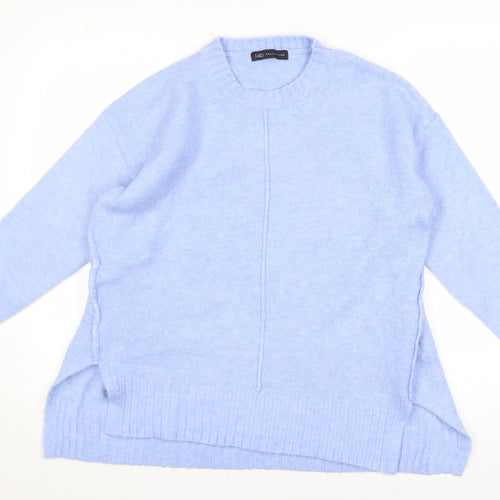 Marks and Spencer Women's Pale Blue Crew Neck Knit Jumper Size M
