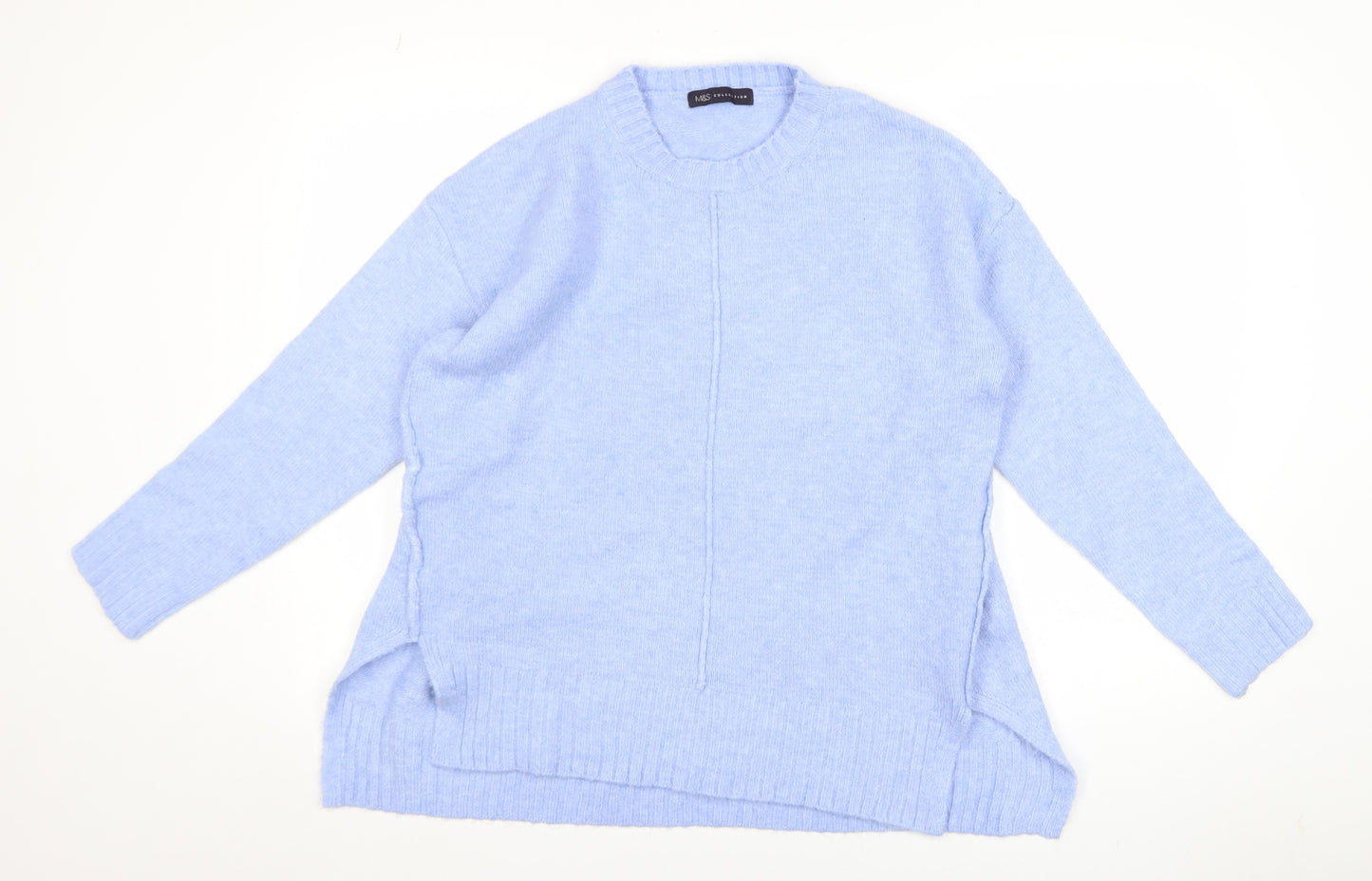 Marks and Spencer Women's Pale Blue Crew Neck Knit Jumper Size M