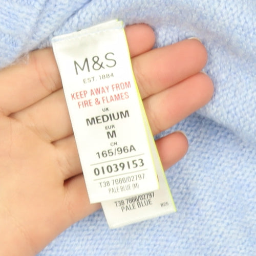 Marks and Spencer Women's Pale Blue Crew Neck Knit Jumper Size M
