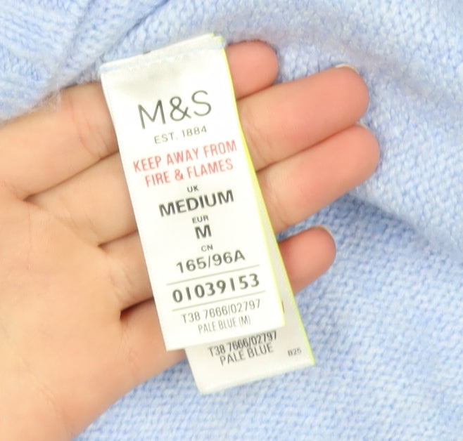 Marks and Spencer Women's Pale Blue Crew Neck Knit Jumper Size M