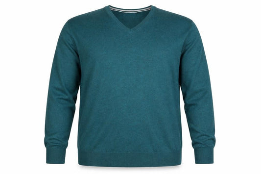 Front view of Old Navy Men’s Green V-Neck Jumper 2XL Cotton Blend Pullover