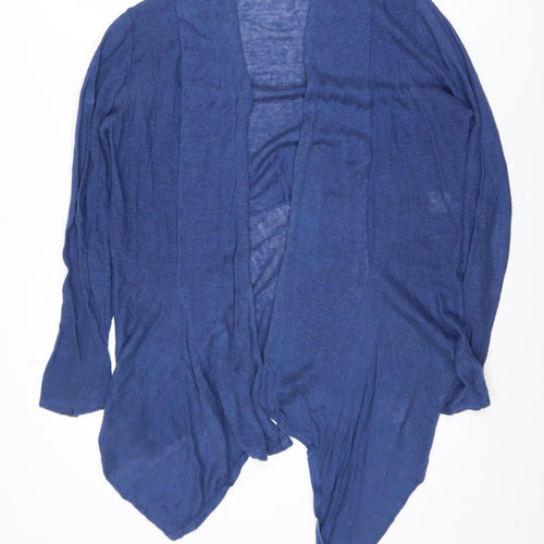 EAST Women's Blue Linen Lightweight Open Front Cardigan Size 8