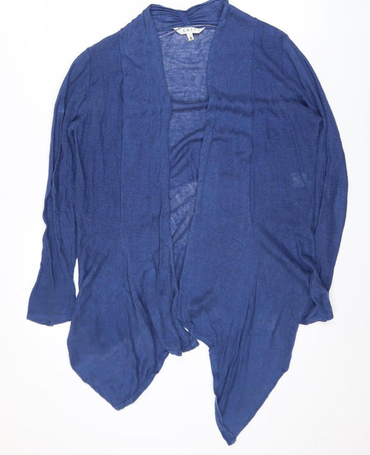 EAST Women's Blue Linen Lightweight Open Front Cardigan Size 8