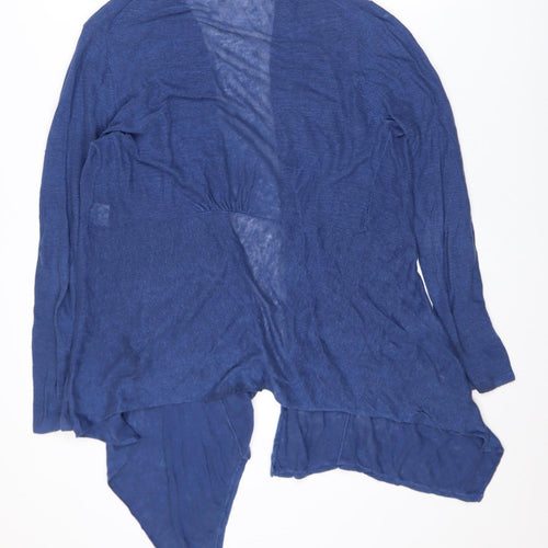 EAST Women's Blue Linen Lightweight Open Front Cardigan Size 8