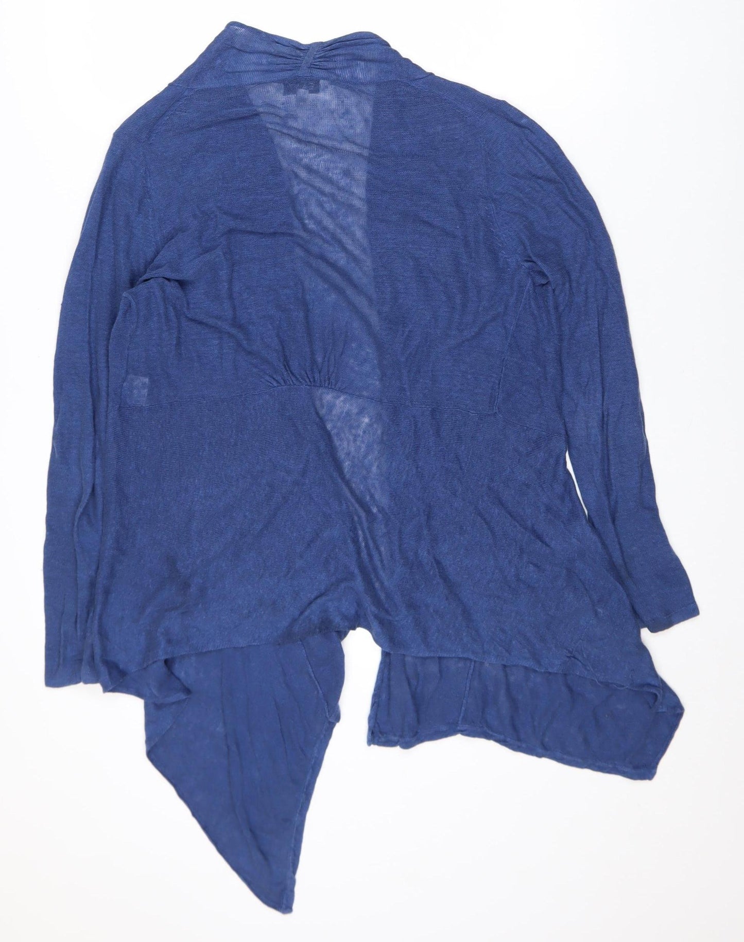 EAST Women's Blue Linen Lightweight Open Front Cardigan Size 8