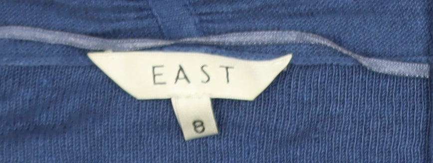 EAST Women's Blue Linen Lightweight Open Front Cardigan Size 8