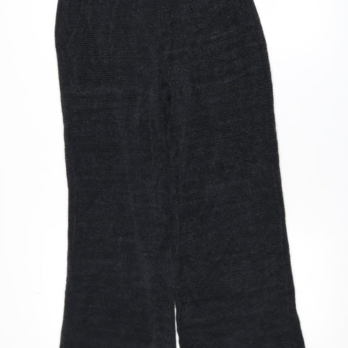 Marks and Spencer Womens Black XS Wide-Leg Knit Trousers