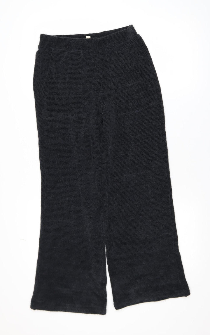 Marks and Spencer Womens Black XS Wide-Leg Knit Trousers