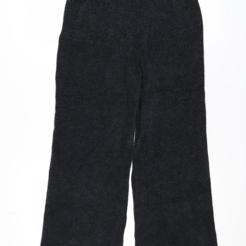 Marks and Spencer Womens Black XS Wide-Leg Knit Trousers