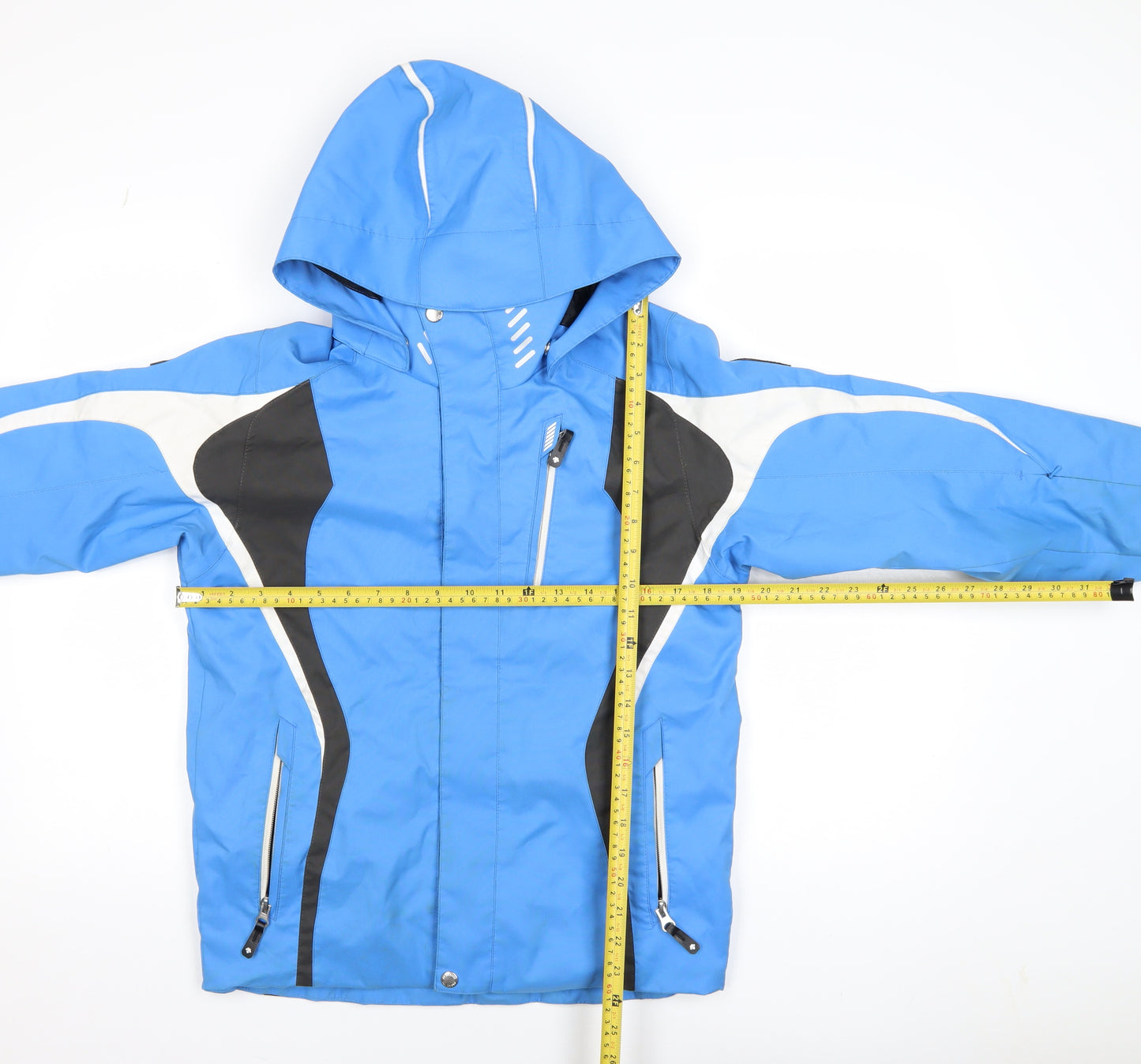 Descente Boys Blue Waterproof Hooded Ski Jacket 14-15 Years Polyester