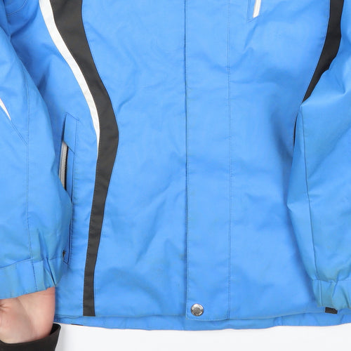 Descente Boys Blue Waterproof Hooded Ski Jacket 14-15 Years Polyester