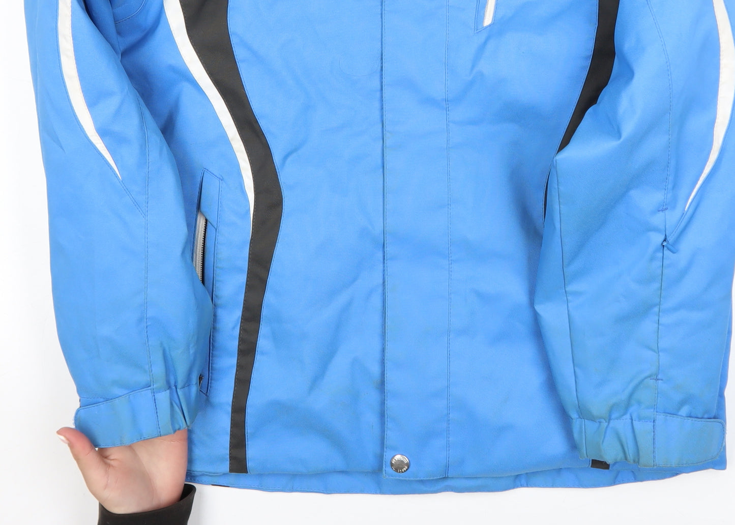 Descente Boys Blue Waterproof Hooded Ski Jacket 14-15 Years Polyester