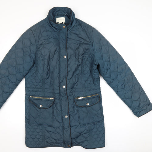 Monsoon Women’s Blue Quilted Mid-Length Jacket Size 18