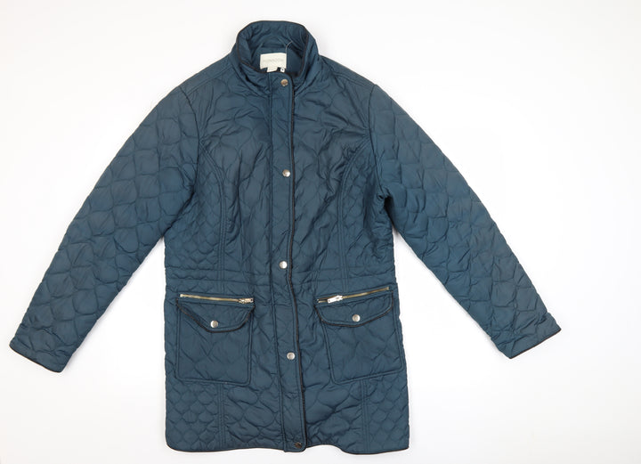 Monsoon Women’s Blue Quilted Mid-Length Jacket Size 18