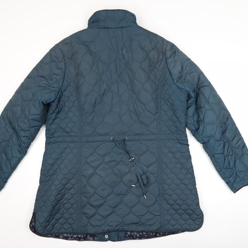 Monsoon Women’s Blue Quilted Mid-Length Jacket Size 18