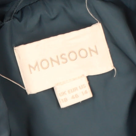 Monsoon Women’s Blue Quilted Mid-Length Jacket Size 18