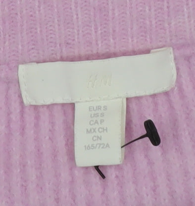 H&M Women Pink Ribbed Knit Midi Pencil Skirt Size S