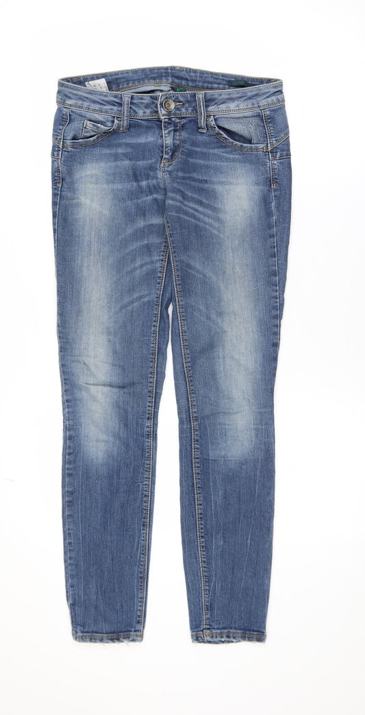 Benetton Womens Blue Skinny Denim Jeans Size 28 Slim Fit