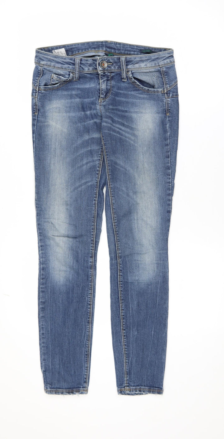 Benetton Womens Blue Skinny Denim Jeans Size 28 Slim Fit