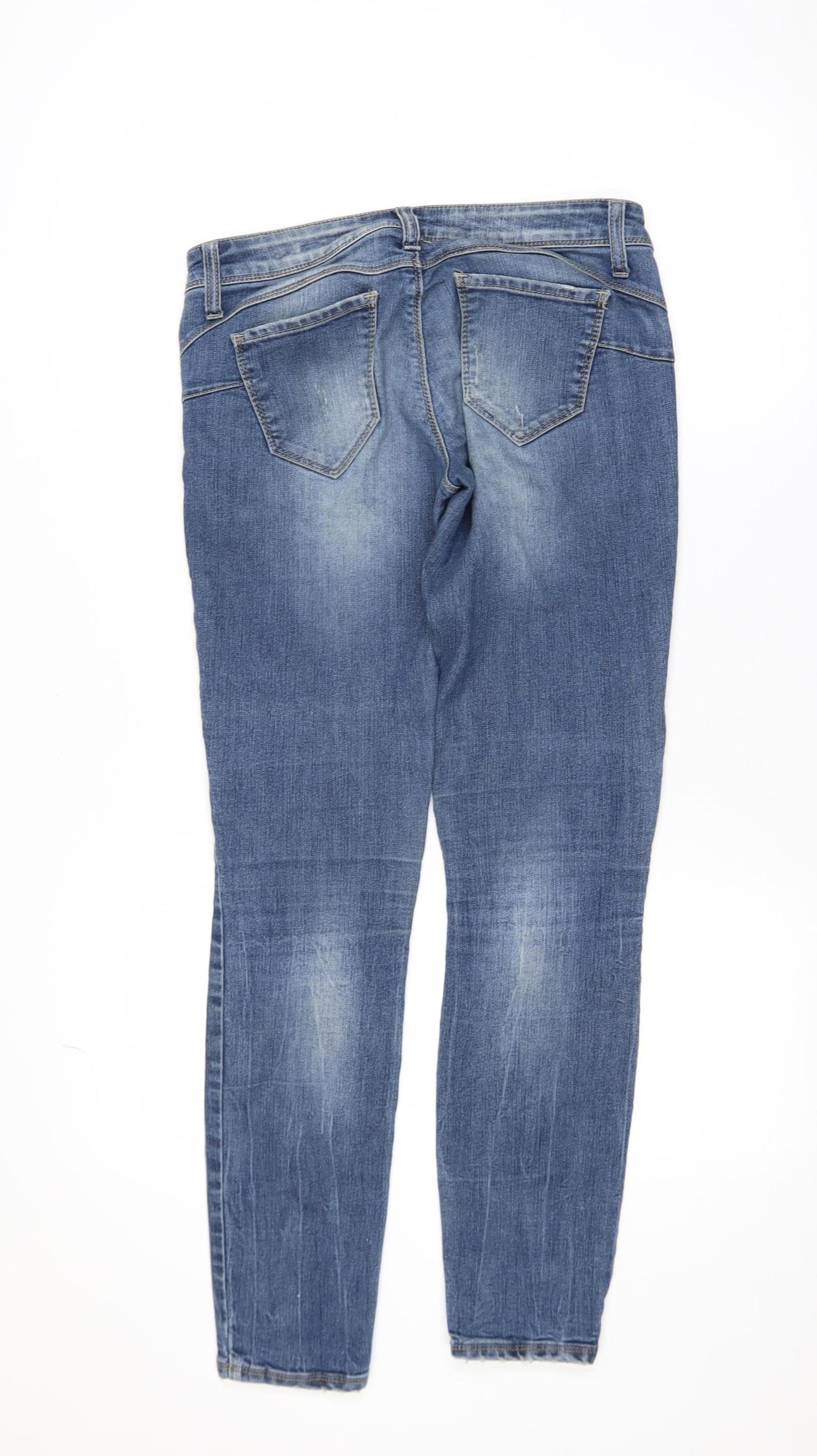 Benetton Womens Blue Skinny Denim Jeans Size 28 Slim Fit