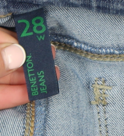 Benetton Womens Blue Skinny Denim Jeans Size 28 Slim Fit