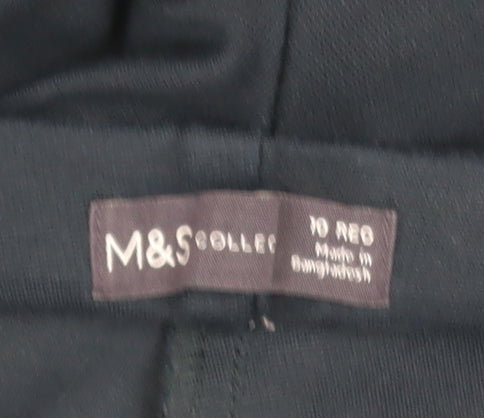 Marks and Spencer Women Black Size 10 Regular Stretch Leggings