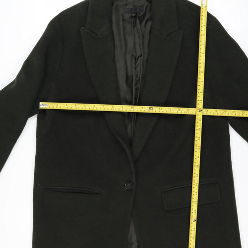 Uniqlo Women’s Black Wool Blend Mid-Length Overcoat L
