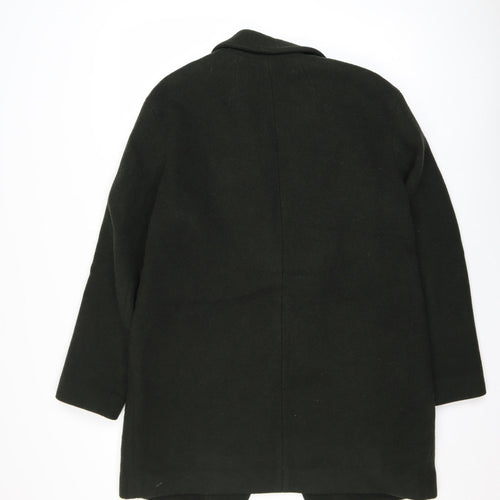 Uniqlo Women’s Black Wool Blend Mid-Length Overcoat L