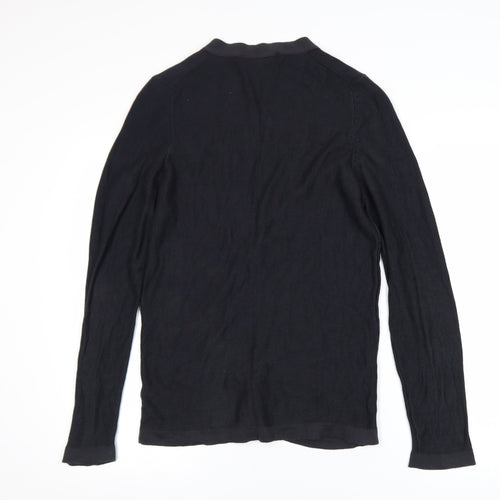 Pringle of Scotland Men’s Black Cotton Silk Cardigan S Slim Fit