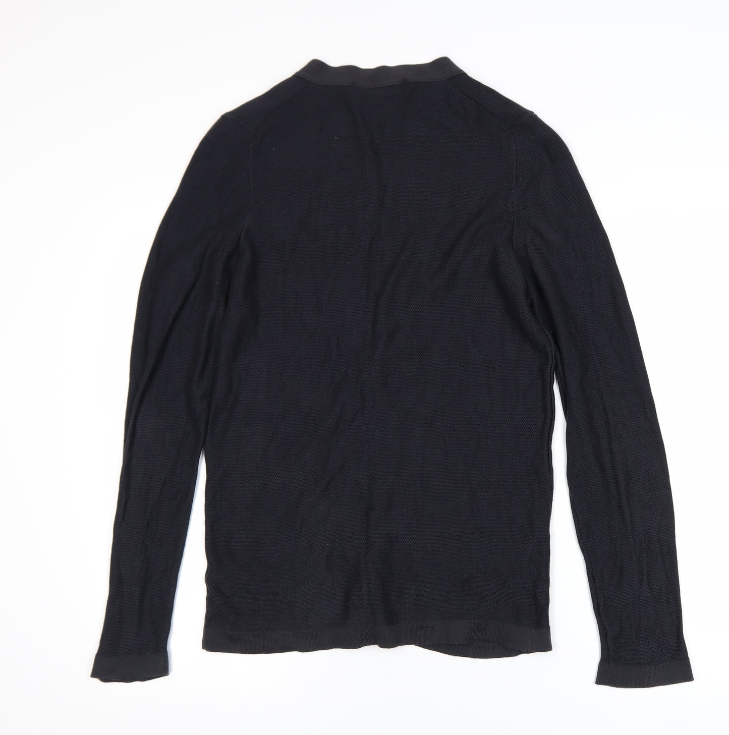 Pringle of Scotland Men’s Black Cotton Silk Cardigan S Slim Fit