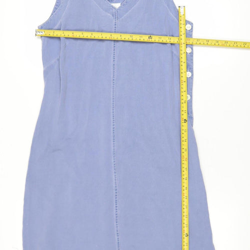 Marks and Spencer Women Blue Size 12 Shift Sleeveless Viscose Dress
