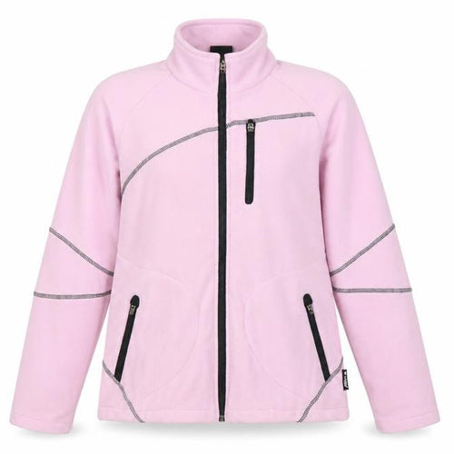 Hi-Tec Womens Pink Fleece Jacket L Full Zip Outdoor Mid-Length