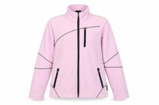 Hi-Tec Womens Pink Fleece Jacket L Full Zip Outdoor Mid-Length
