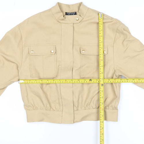 Topshop Women’s Beige Cropped Bomber Jacket UK 6
