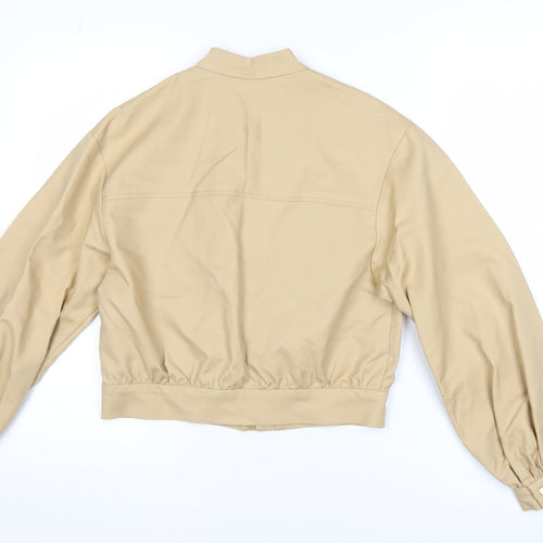 Topshop Women’s Beige Cropped Bomber Jacket UK 6