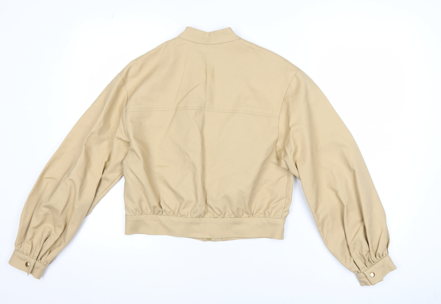 Topshop Women’s Beige Cropped Bomber Jacket UK 6