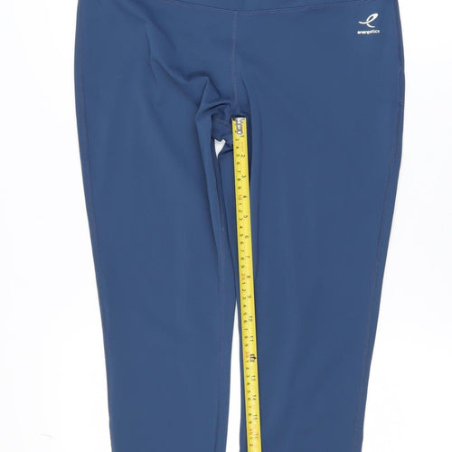 Energetics Womens Blue High Waist DryPlus Ankle Leggings Size L